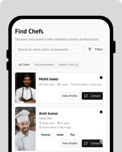 ChefPin mobile app screen for signing in