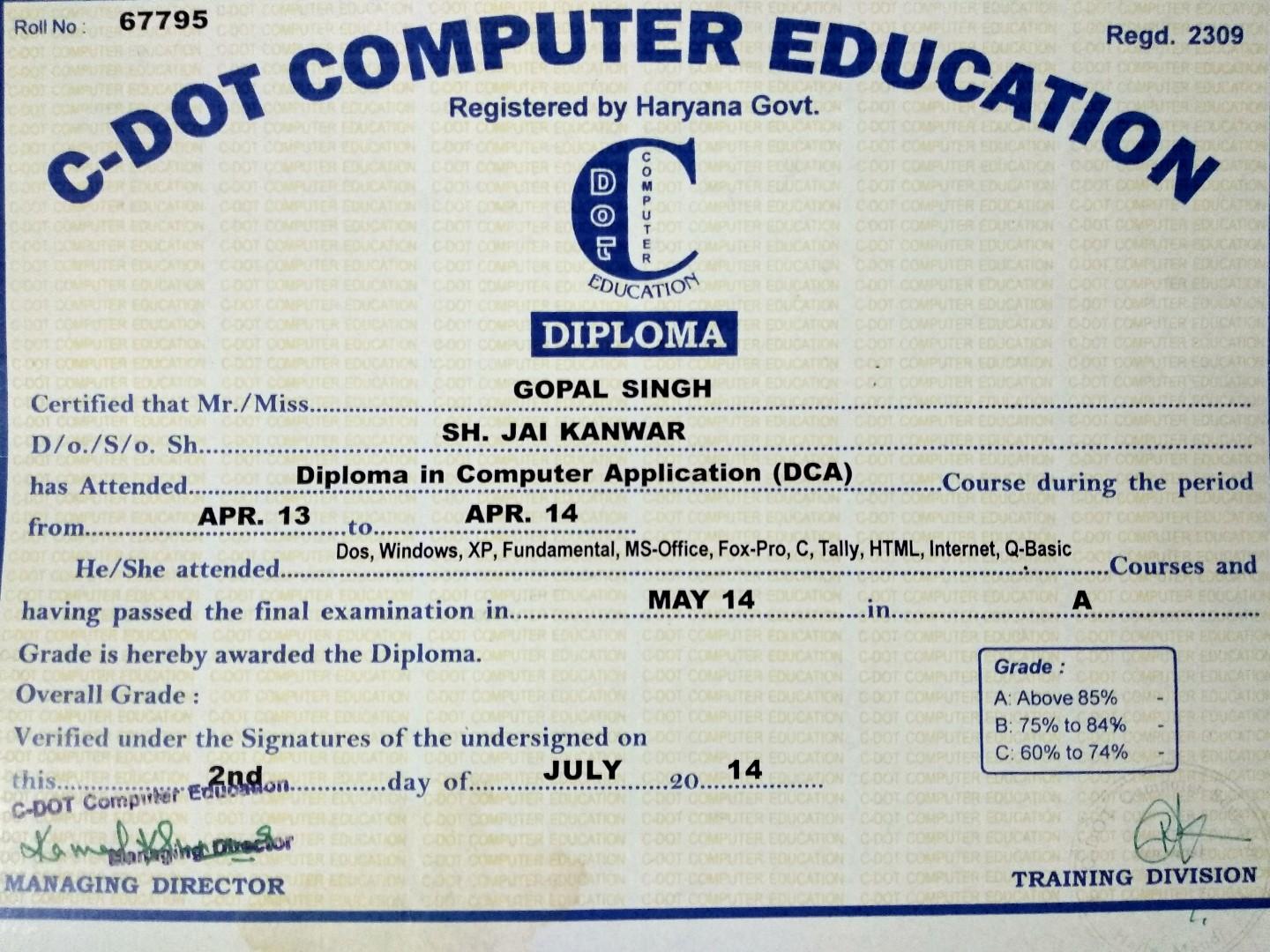 certificate