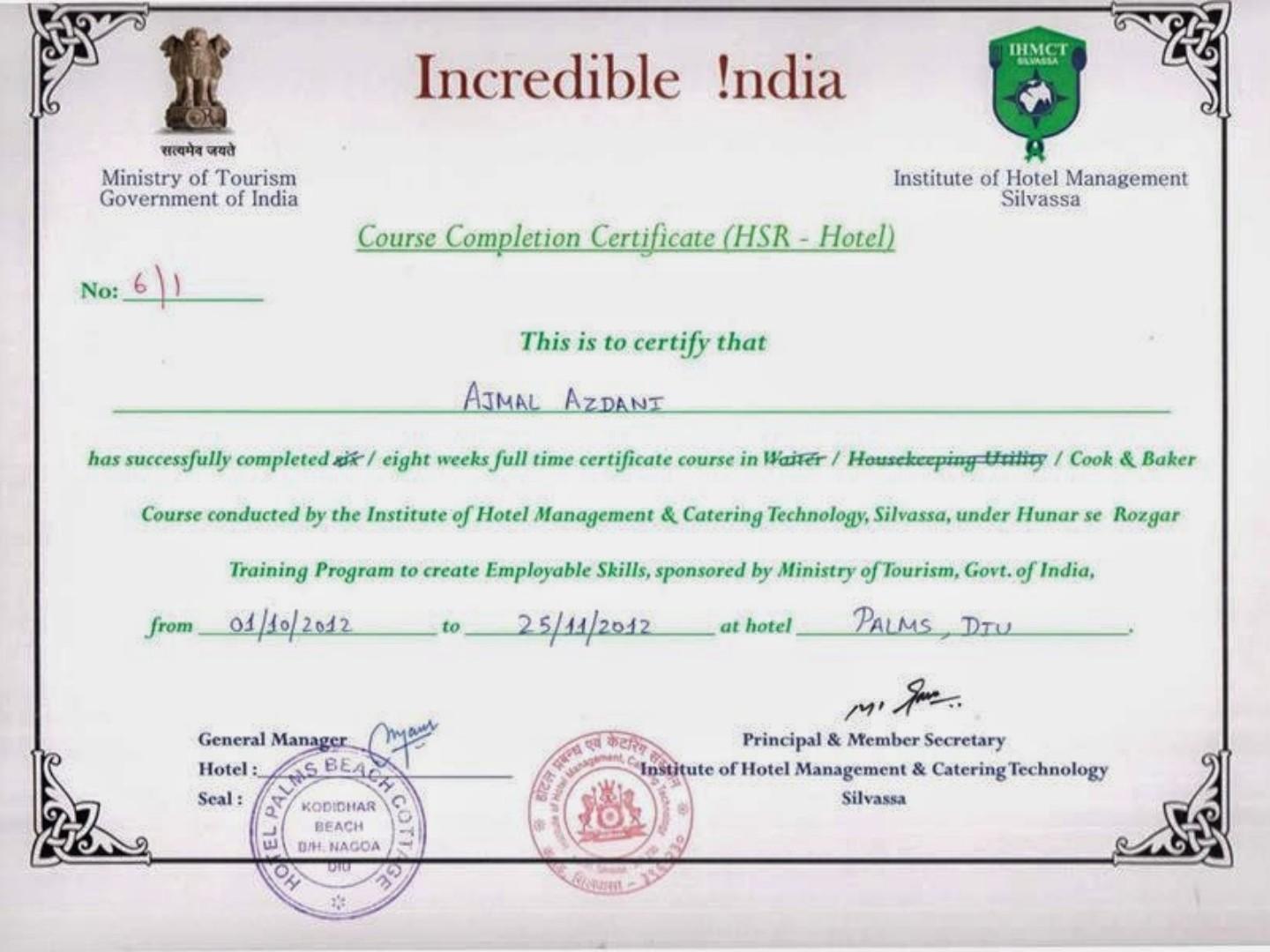 certificate