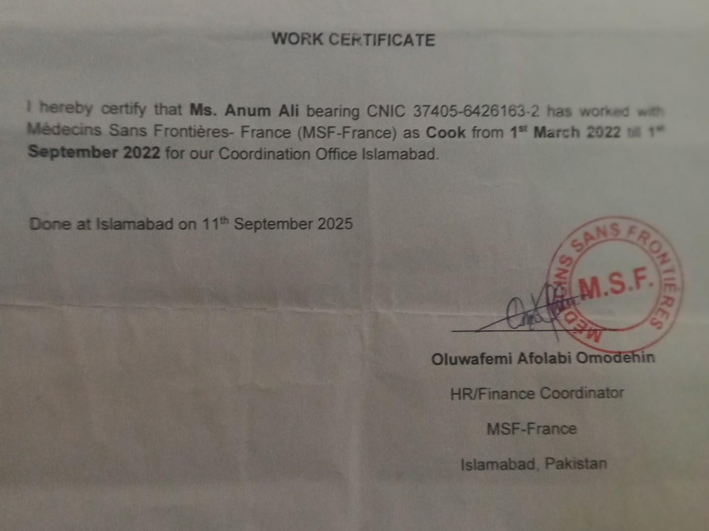 certificate