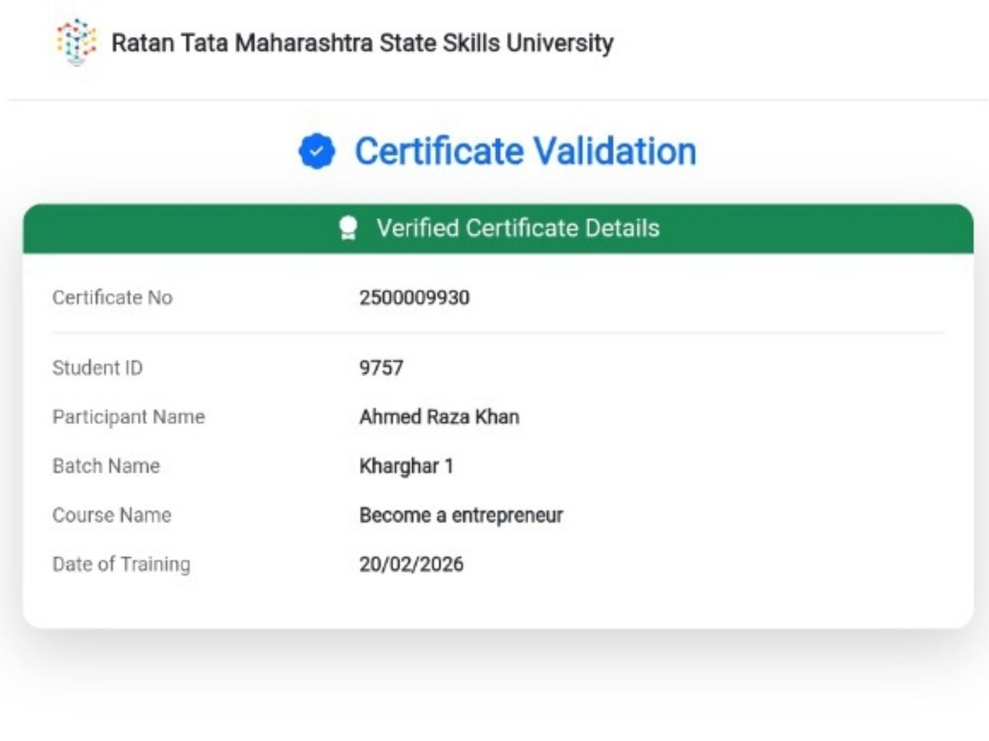 certificate