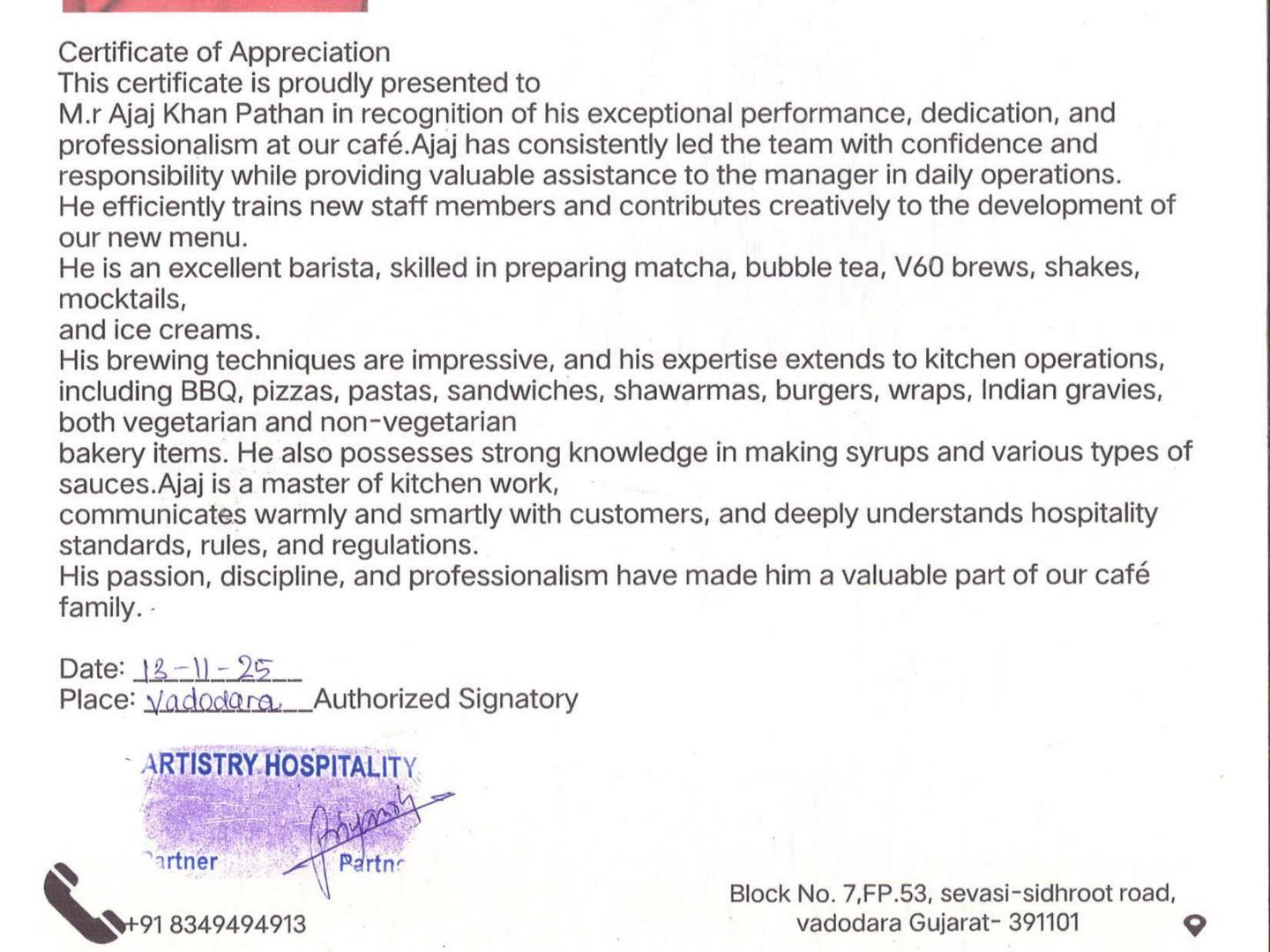 certificate