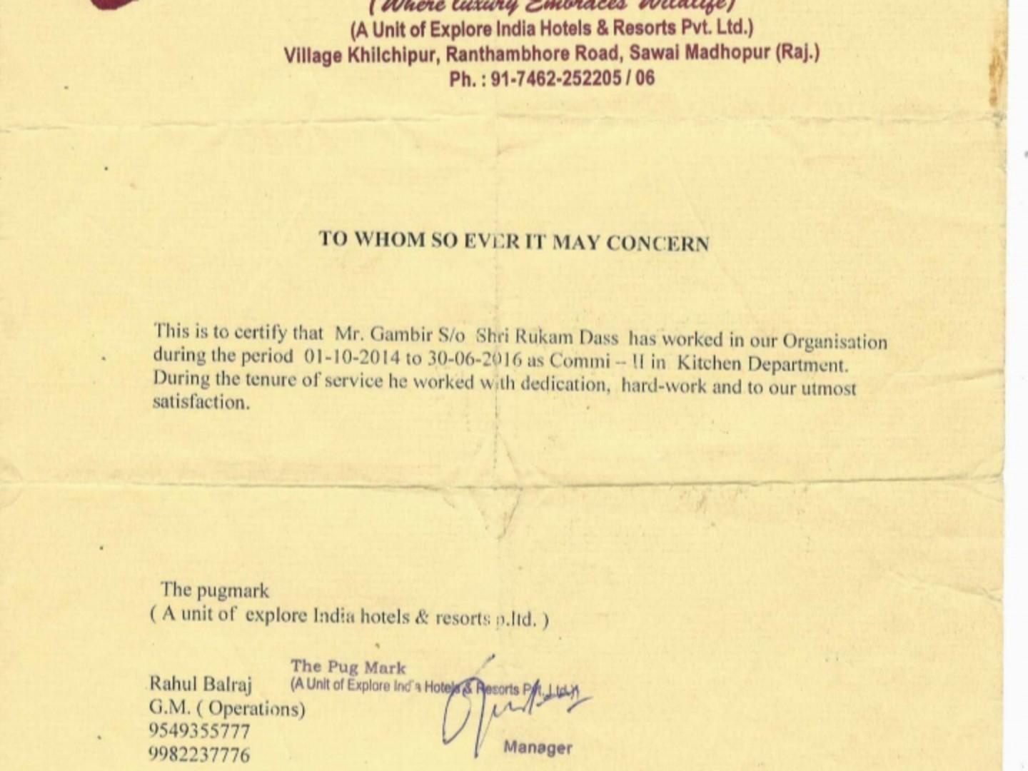 certificate